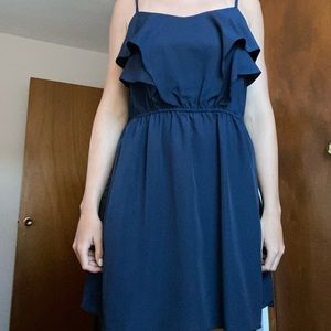 Navy blue spaghetti strap dress